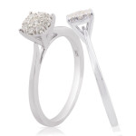 Experience Timeless Elegance with Yaffie Dazzling 0.23 Ctw Real White Diamond Engagement Ring