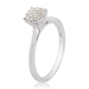 Experience Timeless Elegance with Yaffie Dazzling 0.23 Ctw Real White Diamond Engagement Ring