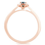 Classic Round Diamond Engagement Ring with 0.30 Carat Blue Diamond by Yaffie - 0.37 Carat Total Weight