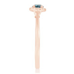 Classic Round Diamond Engagement Ring with 0.30 Carat Blue Diamond by Yaffie - 0.37 Carat Total Weight