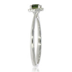 Green Diamond Halo - Yaffie Classic Round Engagement Ring with 0.37 Ctw Sparkle