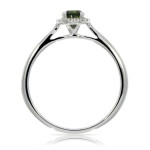 Green Diamond Halo - Yaffie Classic Round Engagement Ring with 0.37 Ctw Sparkle