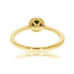 Green Diamond Halo - Yaffie Classic Round Engagement Ring with 0.37 Ctw Sparkle
