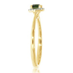 Green Diamond Halo - Yaffie Classic Round Engagement Ring with 0.37 Ctw Sparkle