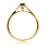 Green Diamond Halo - Yaffie Classic Round Engagement Ring with 0.37 Ctw Sparkle