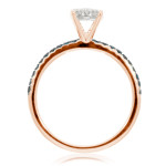 Yaffie Blue Diamond Engagement Ring with Natural Diamond Accent, 0.39 Ctw