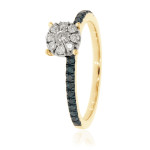 Say 'Yes' to Beauty: Yaffie Blue Diamond Engagement Ring with Natural Diamonds