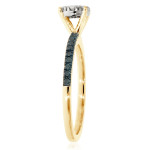 Say 'Yes' to Beauty: Yaffie Blue Diamond Engagement Ring with Natural Diamonds