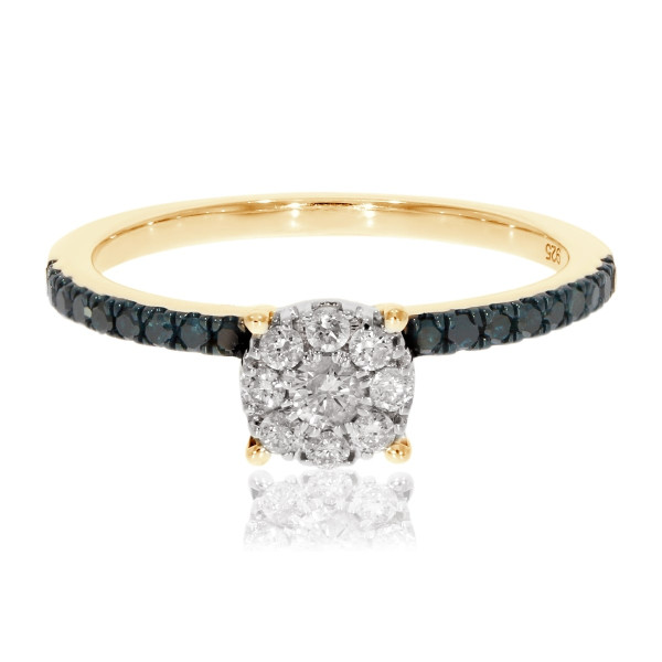 Say 'Yes' to Beauty: Yaffie Blue Diamond Engagement Ring with Natural Diamonds