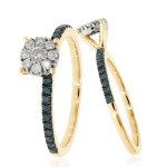 Say 'Yes' to Beauty: Yaffie Blue Diamond Engagement Ring with Natural Diamonds