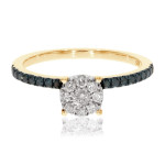 Say 'Yes' to Beauty: Yaffie Blue Diamond Engagement Ring with Natural Diamonds