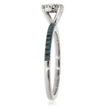 Say 'Yes' to Beauty: Yaffie Blue Diamond Engagement Ring with Natural Diamonds