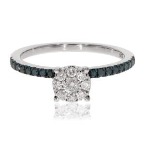 Say 'Yes' to Beauty: Yaffie Blue Diamond Engagement Ring with Natural Diamonds