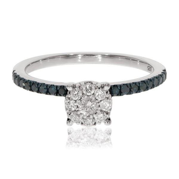 Say 'Yes' to Beauty: Yaffie Blue Diamond Engagement Ring with Natural Diamonds
