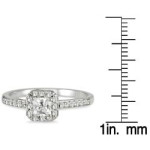 Sparkling Yaffie Diamond Engagement Ring with White Gold Halo (1/2ct TDW)