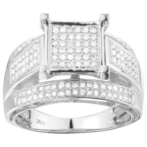 Yaffie White Gold 1/2ct TDW Pave Diamond Engagement Ring