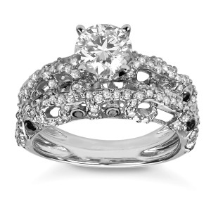 2ct TDW Diamond Bridal Ring Set in White Gold by Yaffie