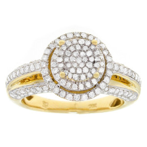 Sparkling Yaffie Gold Diamond Engagement Ring with Halo Accent (1ct TDW)