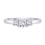 3-Stone White Gold Engagement Ring with Sparkling 1/2ct TDW Diamonds by Yaffie