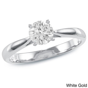 Gold Yaffie Engagement Ring with a Stunning Diamond Solitaire of 1/2ct TDW