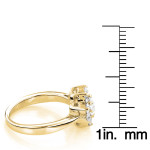 Gold Flower Engagement Ring with 1.2ct Diamond - Yaffie Unique Design