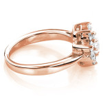 Gold Flower Engagement Ring with 1.2ct Diamond - Yaffie Unique Design