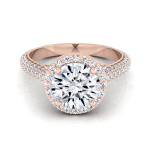 Rose Gold Diamond Engagement Ring with 1.60ct TW White Diamonds by Yaffie