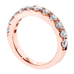Rose Gold Anniversary Ring with 1ct TDW Split Prong Diamonds by Yaffie.