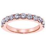 Rose Gold Anniversary Ring with 1ct TDW Split Prong Diamonds by Yaffie.
