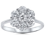 Dazzling Yaffie Cluster Diamond Ring in White Gold with a 1 1/2ct TDW