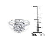 Dazzling Yaffie Cluster Diamond Ring in White Gold with a 1 1/2ct TDW