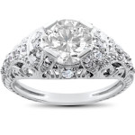 Yaffie White Gold Diamond Engagement Ring Sparkles with 1 1/3cts of Pure Elegance