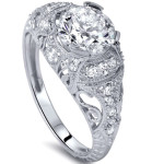 Yaffie White Gold Diamond Engagement Ring Sparkles with 1 1/3cts of Pure Elegance