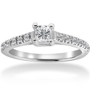 Sparkling Yaffie Princess Cut Diamond Engagement Ring with 1/2ct TDW in White Gold