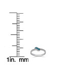Blue and White Diamond 3-Stone Anniversary Ring by Yaffie, with 1/6 ct TDW in White Gold