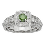 Glowing Yaffie Ring with 1ct Red or Green Diamond in White Gold