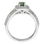 Glowing Yaffie Ring with 1ct Red or Green Diamond in White Gold