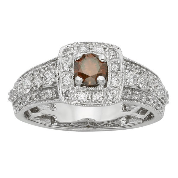 Glowing Yaffie Ring with 1ct Red or Green Diamond in White Gold