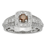 Glowing Yaffie Ring with 1ct Red or Green Diamond in White Gold