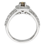 Glowing Yaffie Ring with 1ct Red or Green Diamond in White Gold