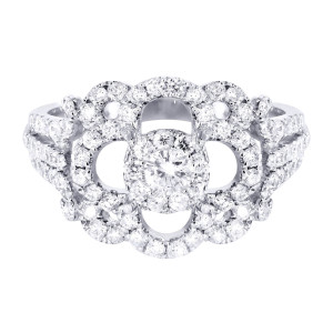 Fashionable 1ct TDW Diamond Ring in White Gold by Yaffie