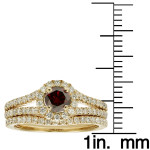 Ravishing Yaffie White Gold Bridal Set with 1ct TDW Red Diamonds.