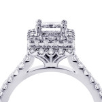 Yaffie Princess-cut Diamond Square Halo Bridal Ring Set in White Gold with 2.8ct Total Diamond Weight
