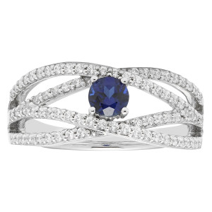 Sapphire and Diamond Engagement Ring with a White Gold Touch by Yaffie