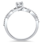 Vintage Vine Petal Diamond Engagement Ring with 3/8ct TDW in White Gold by Yaffie