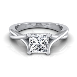 Yaffie IGI-certified 1ct TDW Princess-cut Diamond Solitaire Ring in White Gold for Engagement