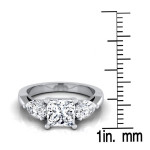 IGI-Certified 3-Stone Princess Cut 2ct TDW White Gold Yaffie Engagement Ring