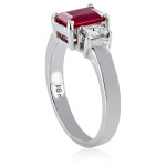 Ruby and Diamond Stunner: Yaffie High-Polished White Gold Ring
