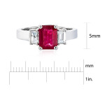 Ruby and Diamond Stunner: Yaffie High-Polished White Gold Ring