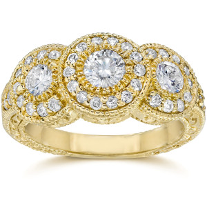 Vintage 1.5ct TDW Diamond Engagement Ring by Yaffie Gold
